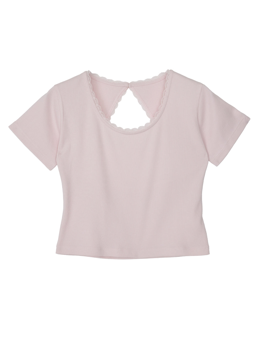LACE TRIM RIB TEE
