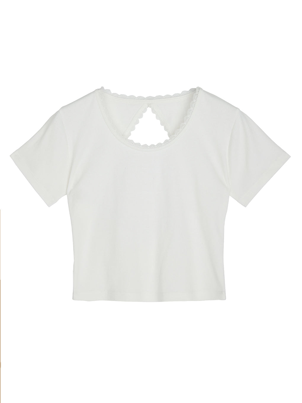 LACE TRIM RIB TEE