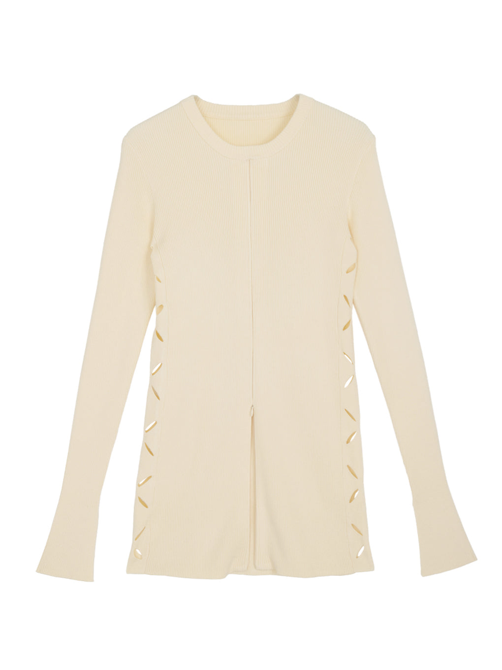 HANA CUTTING ZIP KNIT