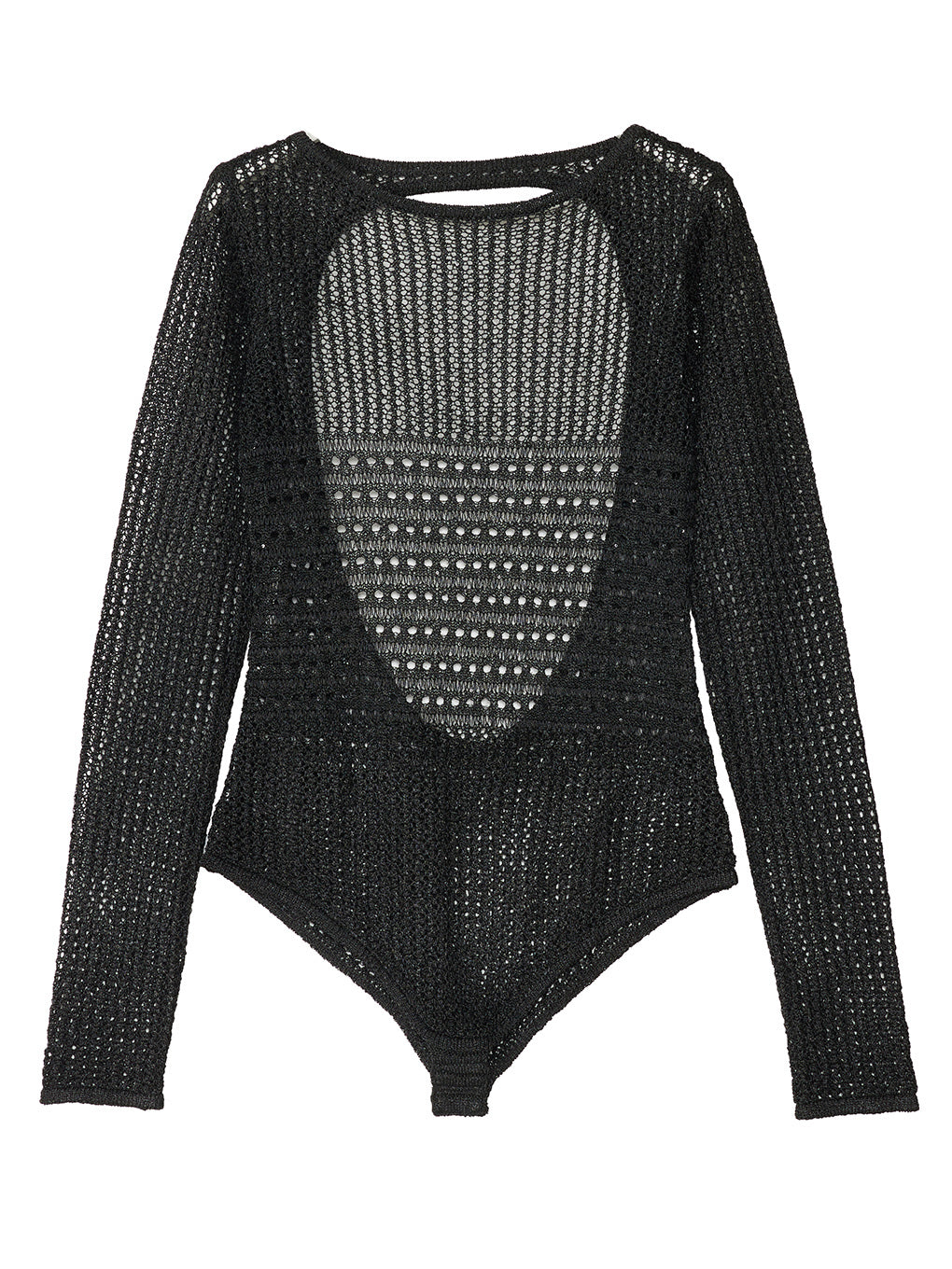 KNIT CROCHET BODYSUITE W/NECKTIE