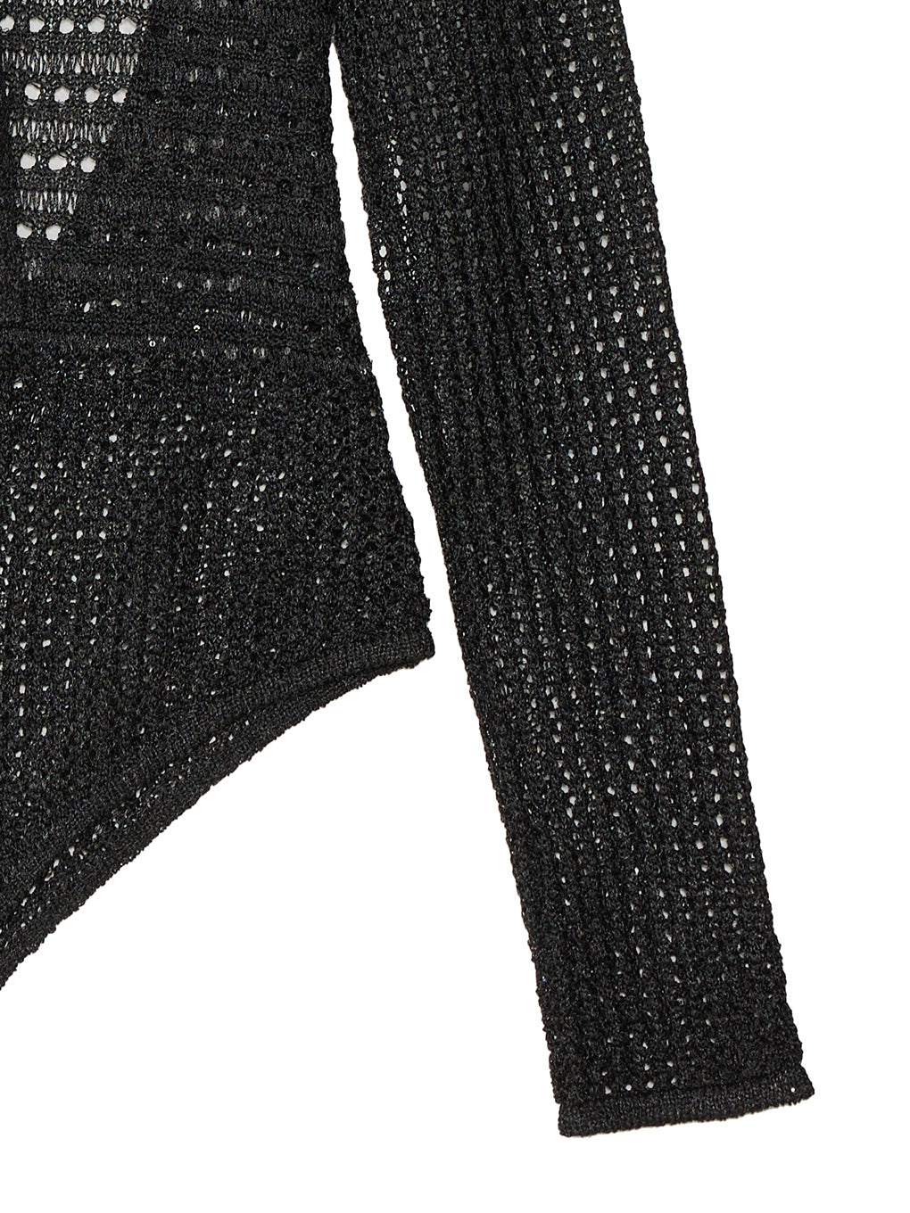 KNIT CROCHET BODYSUITE W/NECKTIE