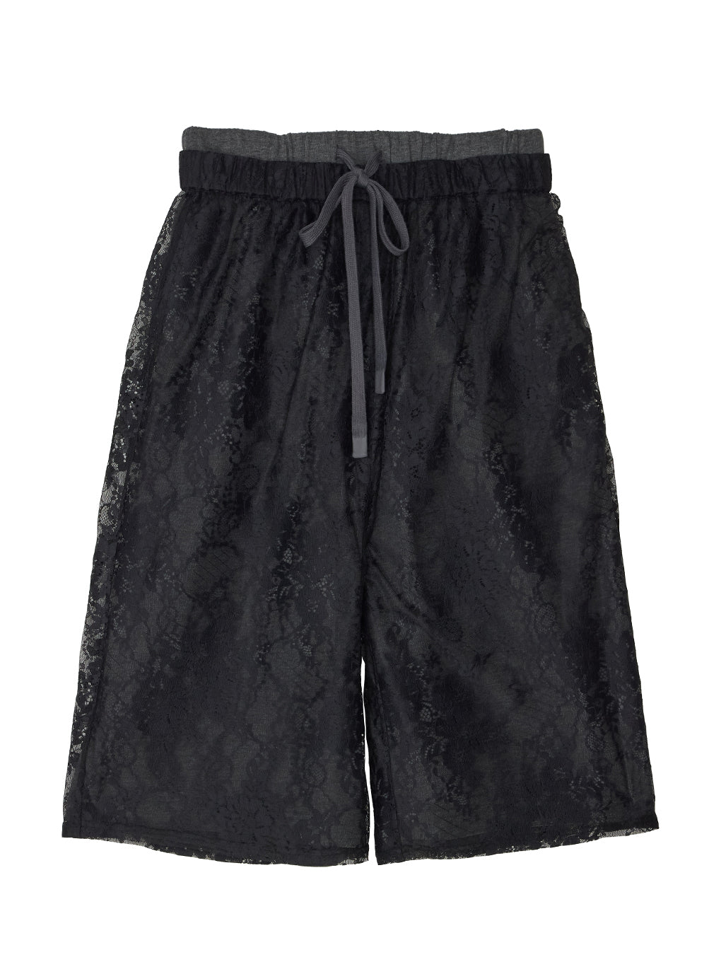 FRENCH TERRY×LACE HALF PANTS