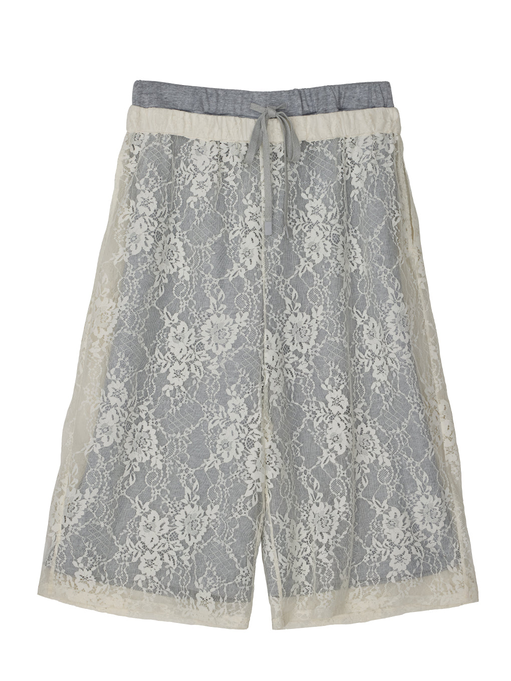 FRENCH TERRY×LACE HALF PANTS
