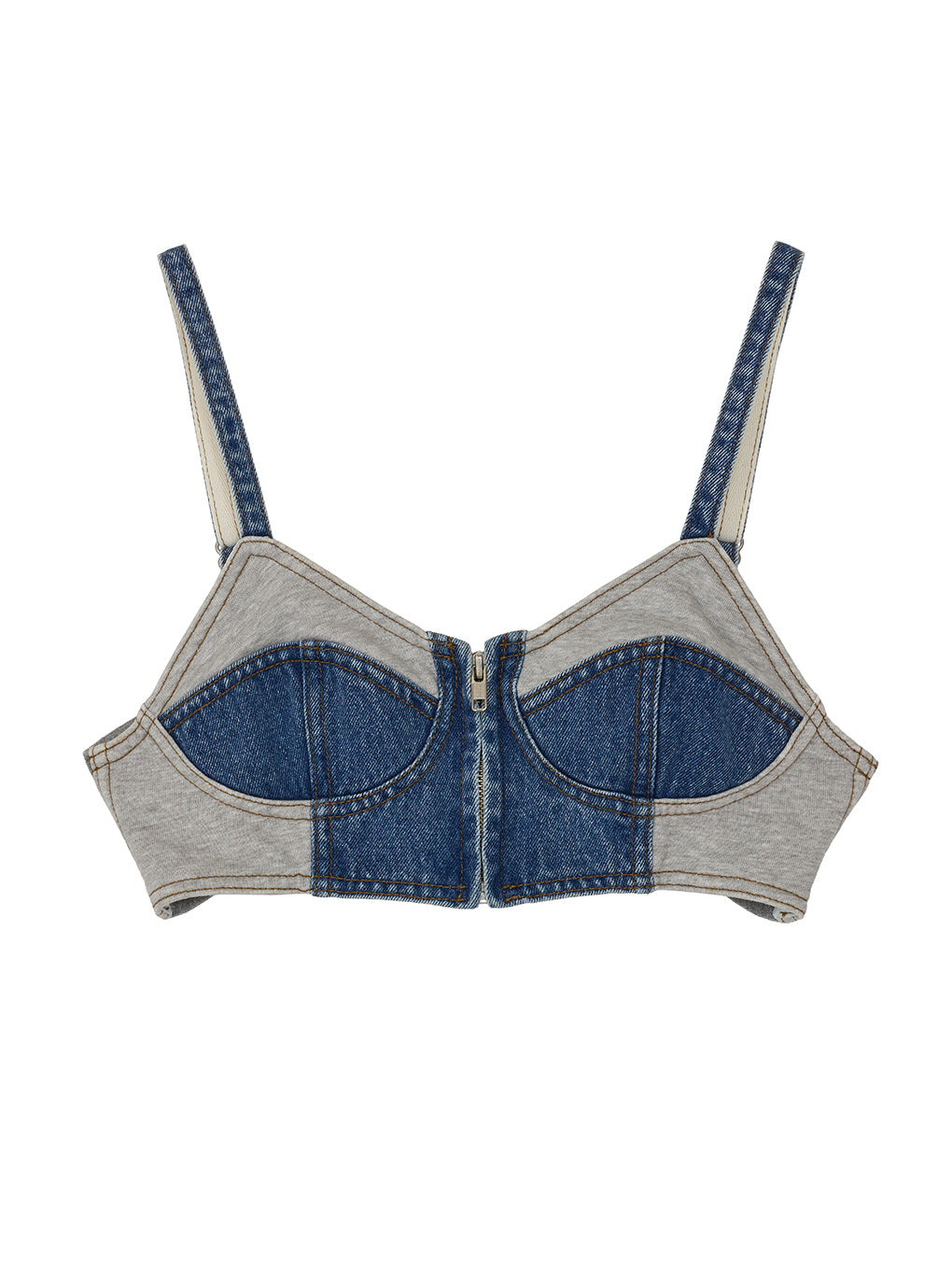 FRENCHTERRY DENIM BUSTIER