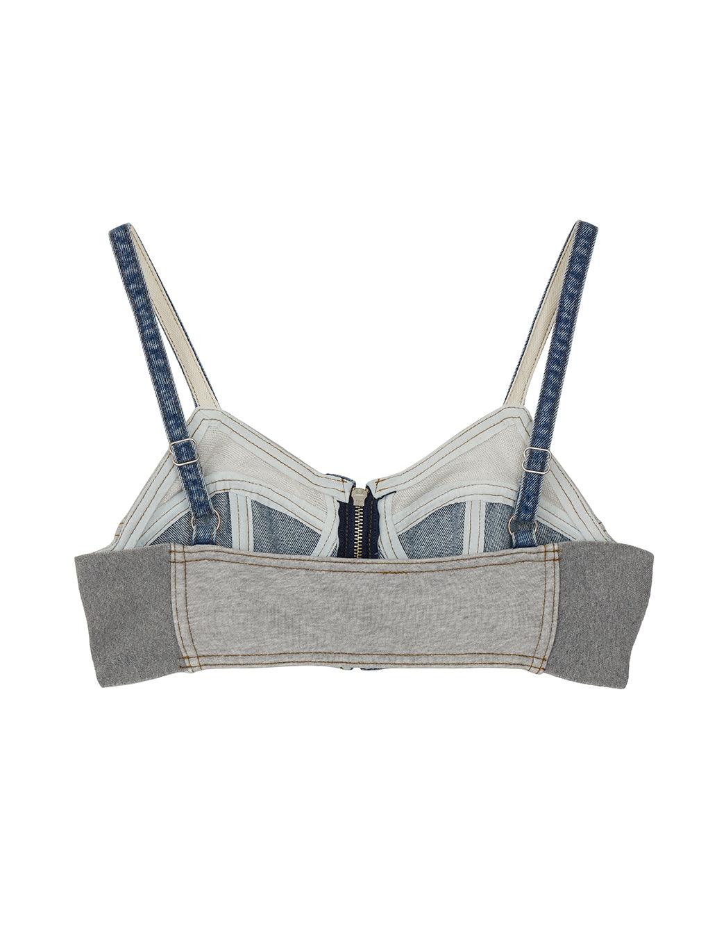 FRENCHTERRY DENIM BUSTIER