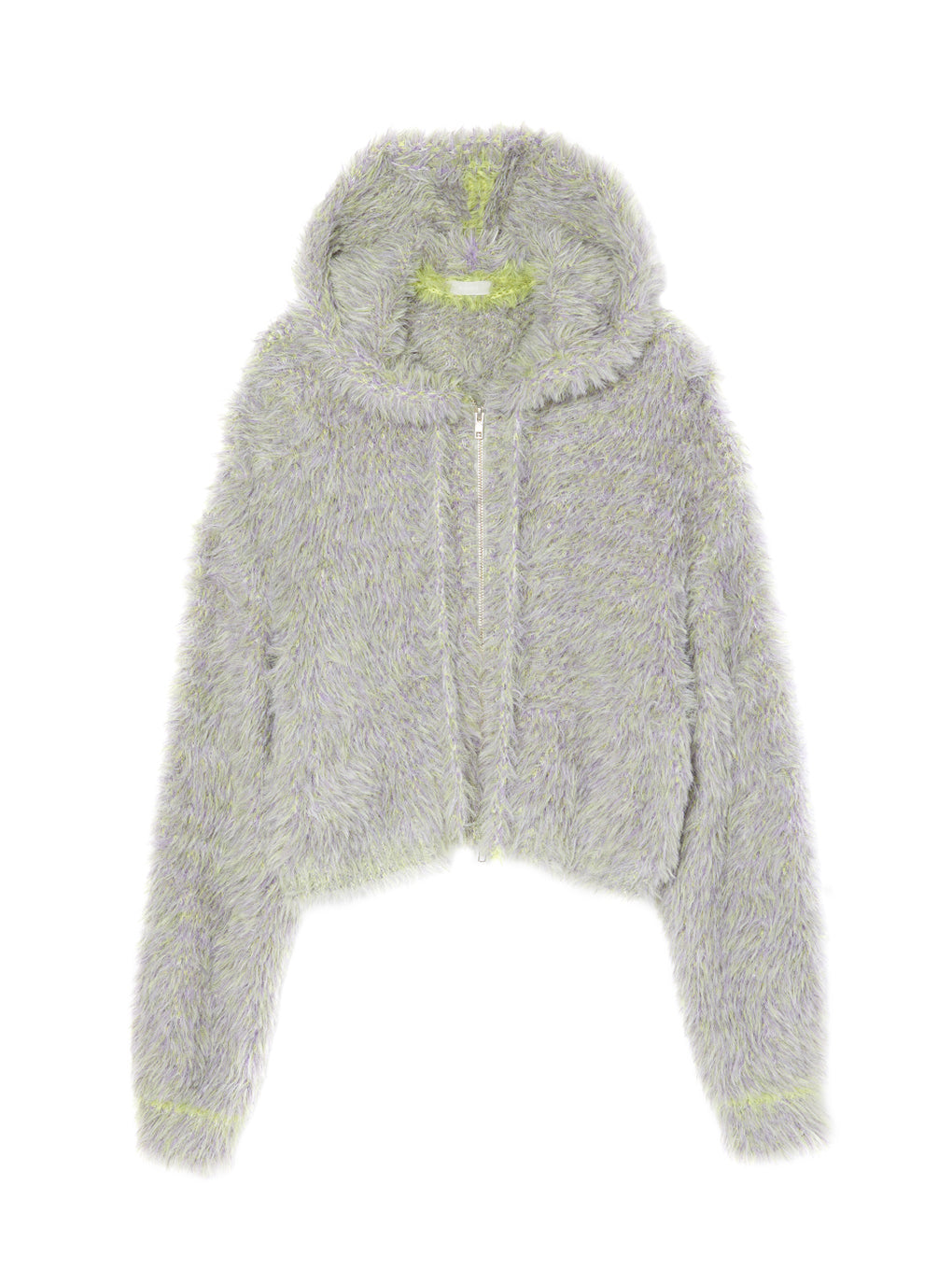 FUR KNIT ZIP HOODIE