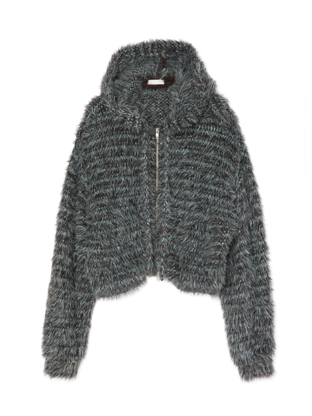 FUR KNIT ZIP HOODIE