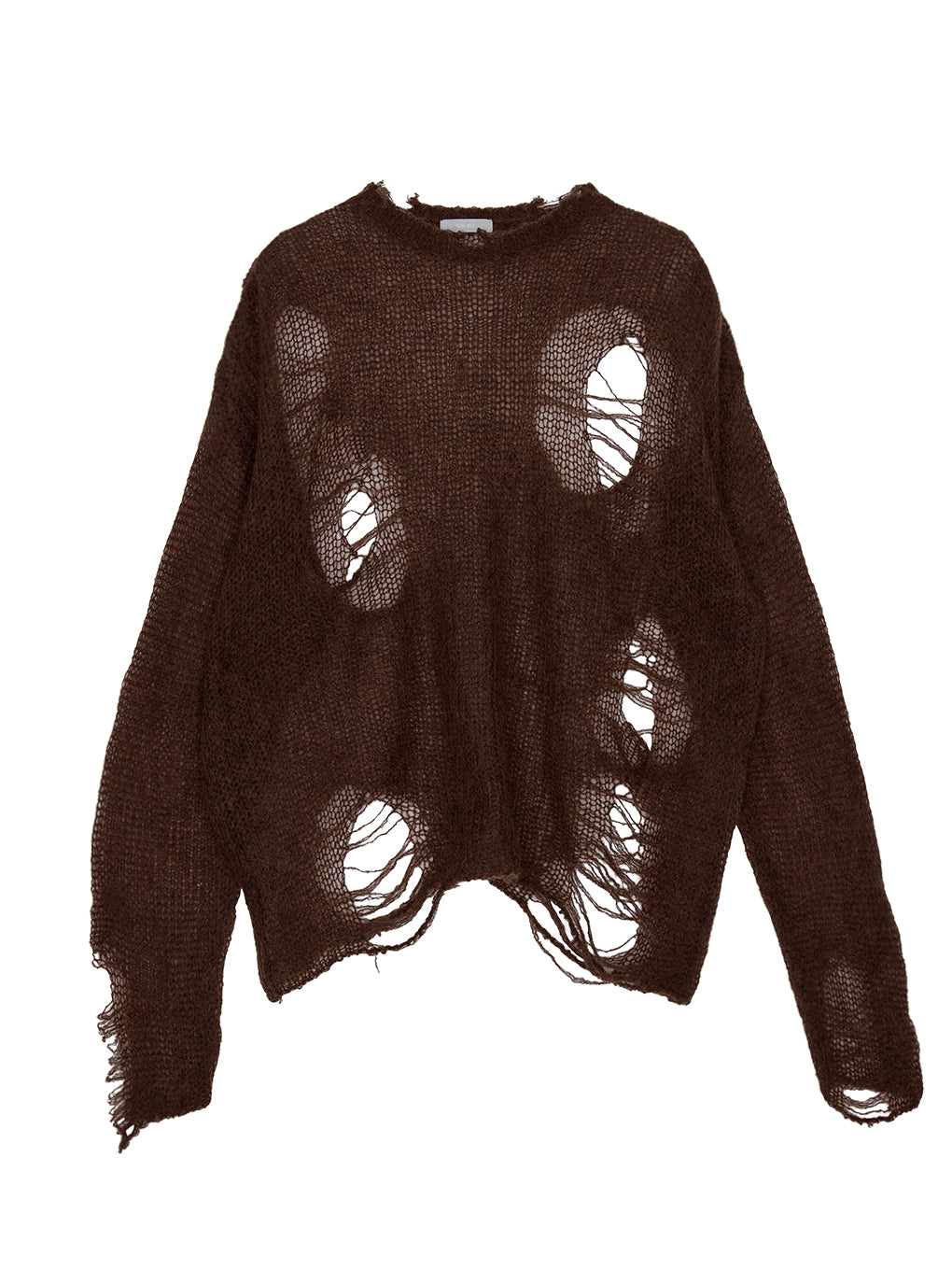 RIPPED MOHAIR KNIT TOP