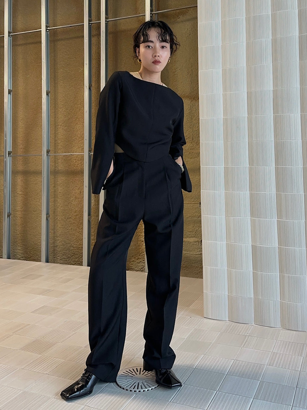 HALF MOON STRAIGHT PANTS