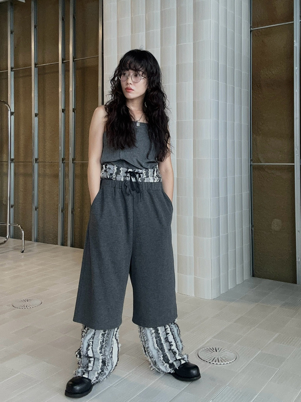 STRIPE JQ STRAIGHT PANTS