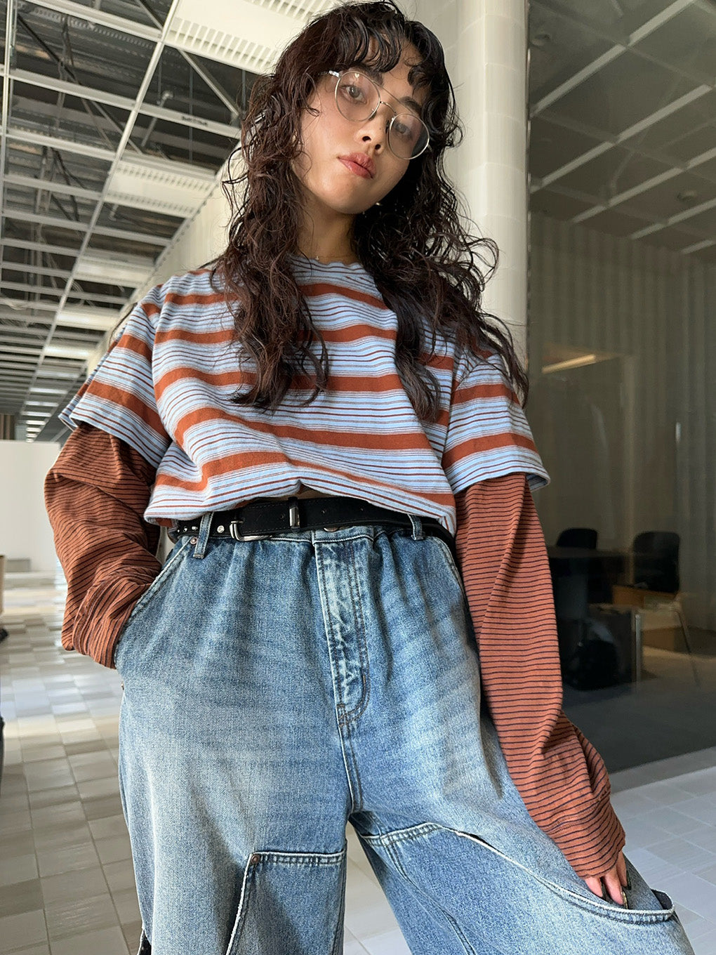 LAYERED BORDER LS TEE