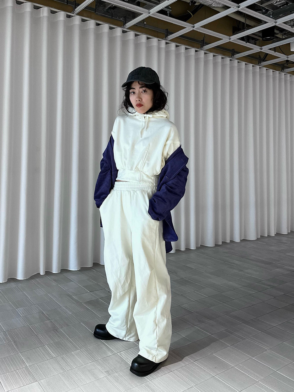 FRENCH TERRY WIDE PANTS