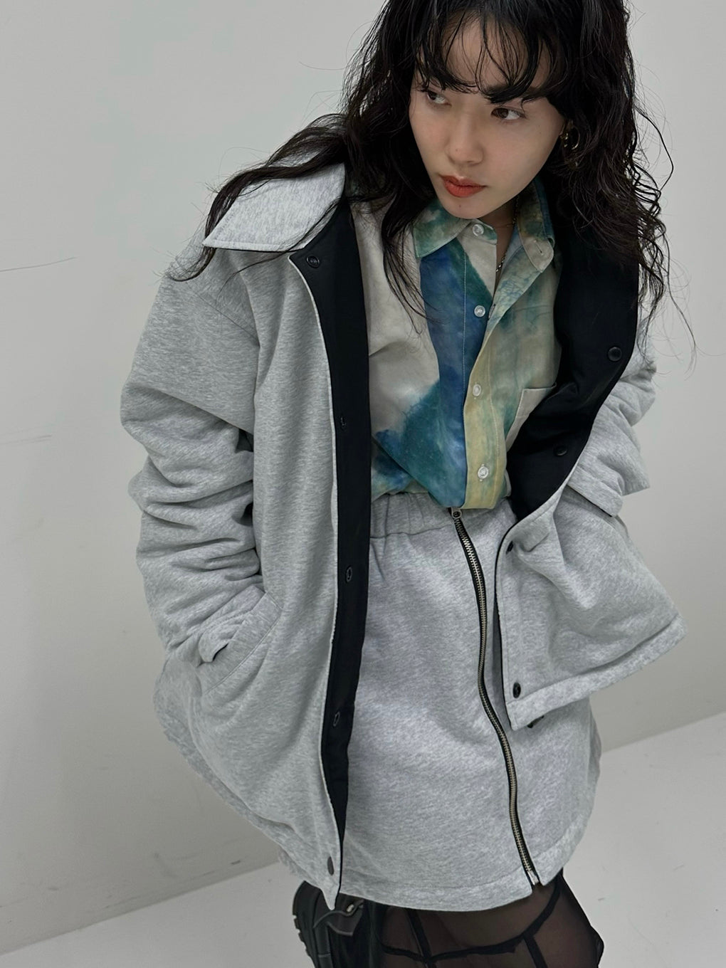 FRENCH TERRY REVERSIBLE COACH JACKET