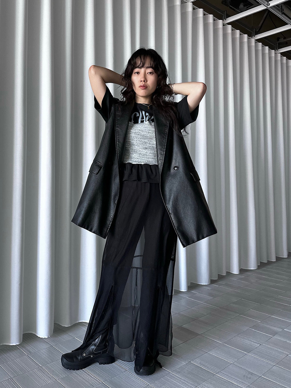 RIB BUSTIER TEE
