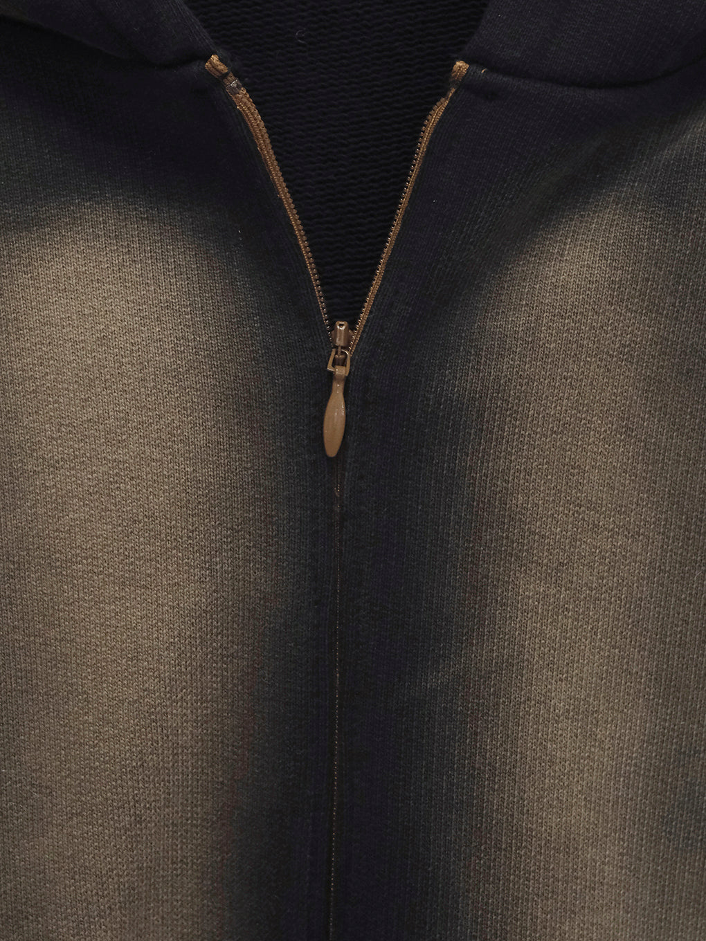 BLEACH DYE HALF ZIP HOODIE