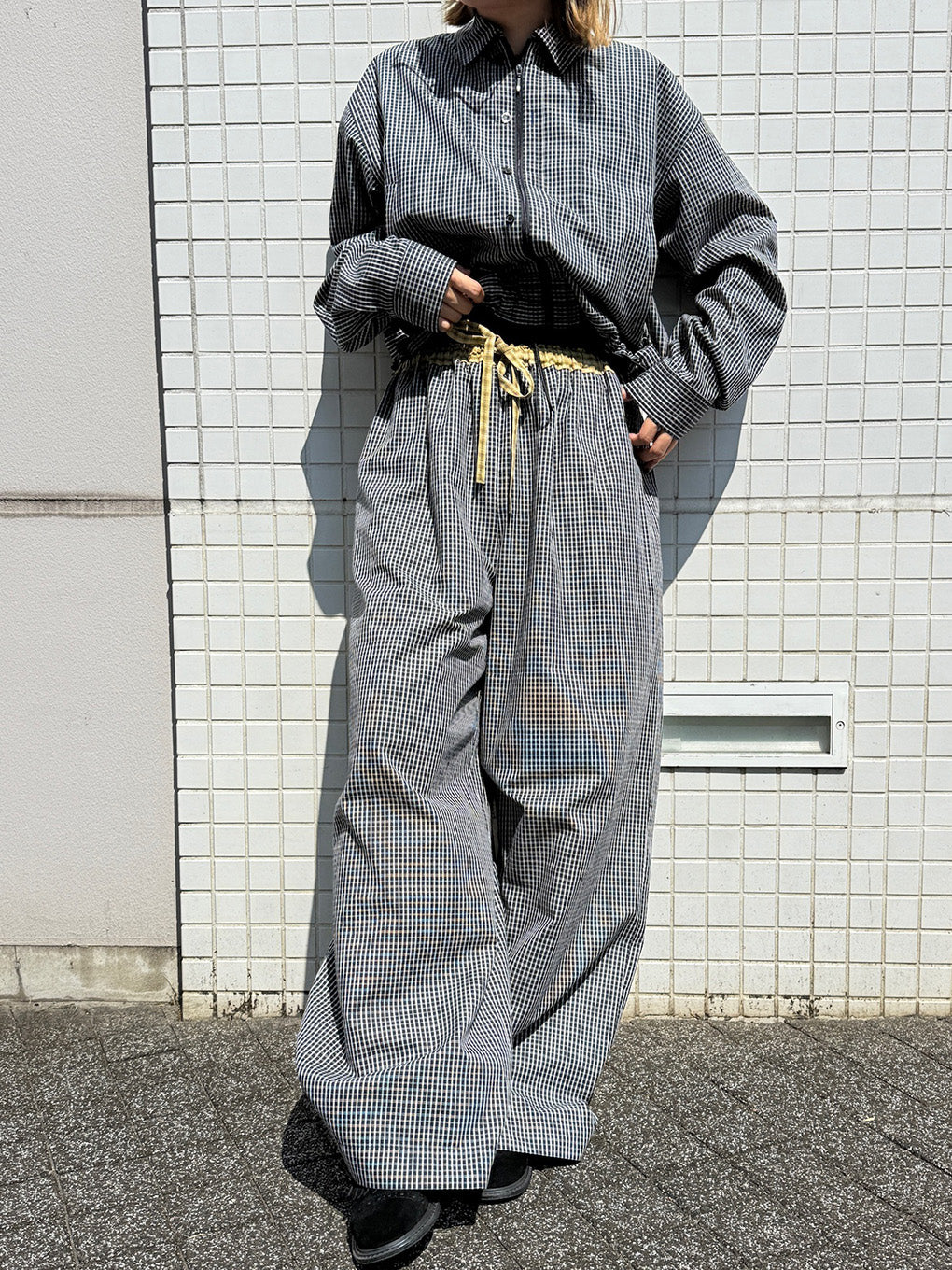 DADDY CHECK WIDE PANTS