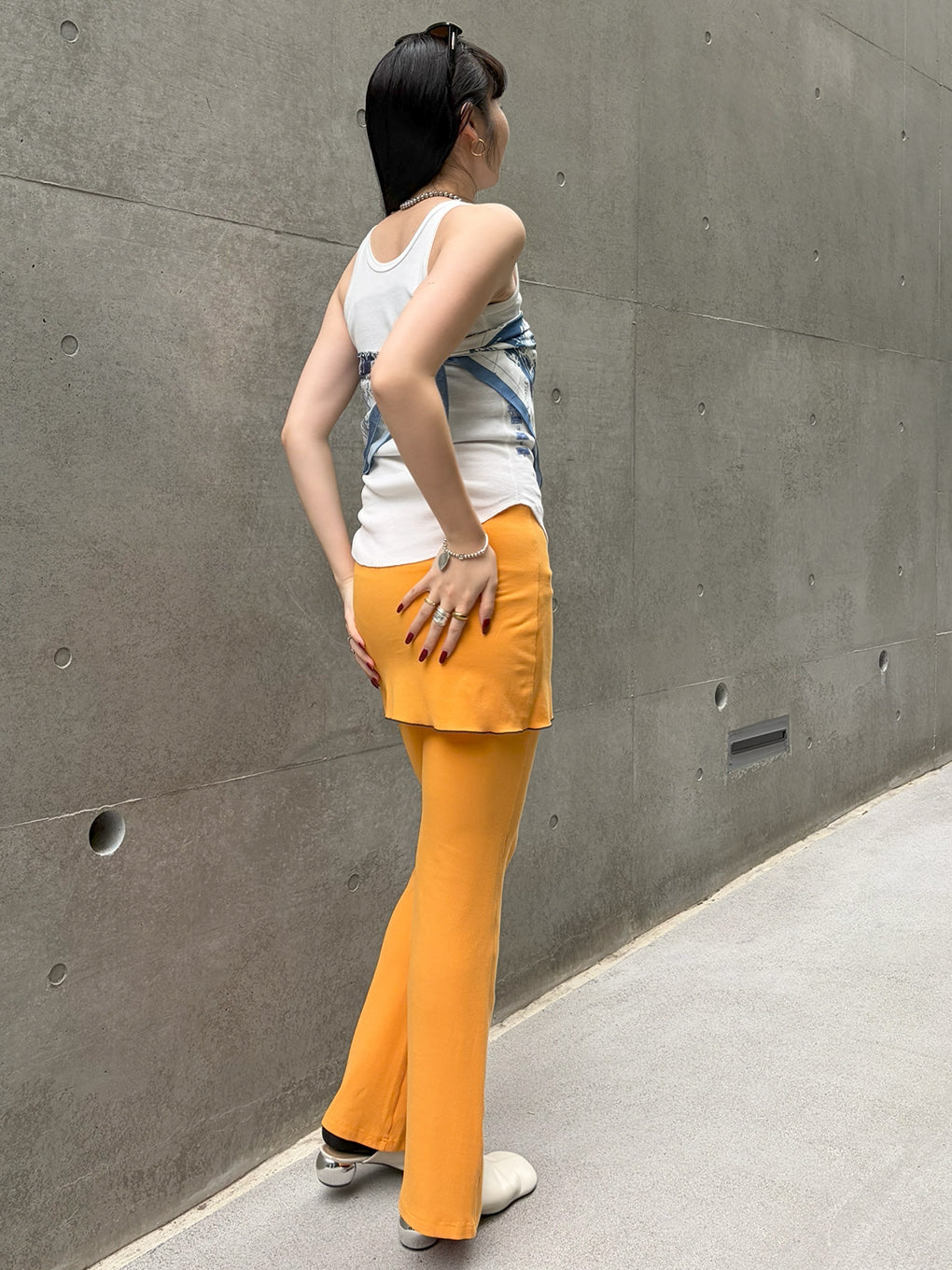 MELLOW RIB SKIRT PANTS