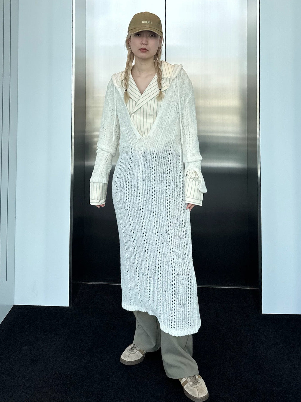 KNIT CROCHET HOODIE OP
