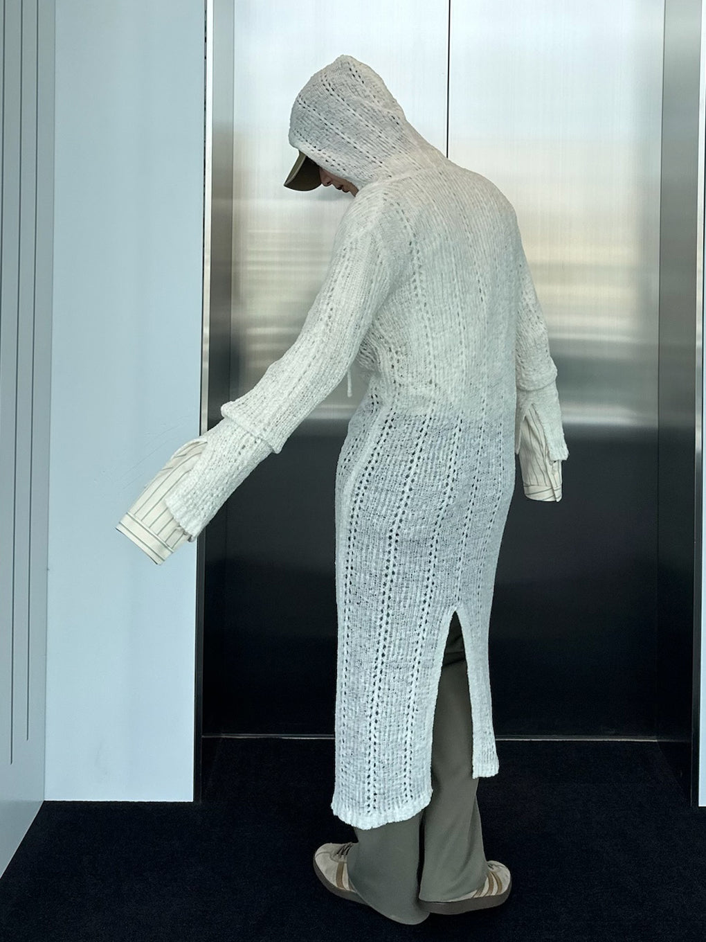 KNIT CROCHET HOODIE OP