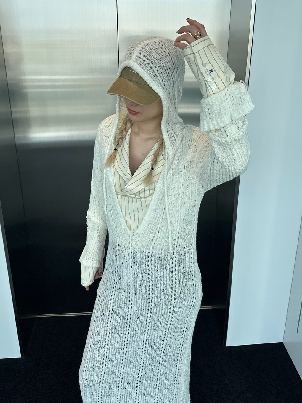 KNIT CROCHET HOODIE OP