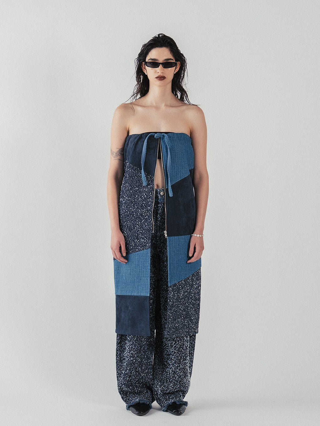 PATCH WORK ZIP UP SKIRT