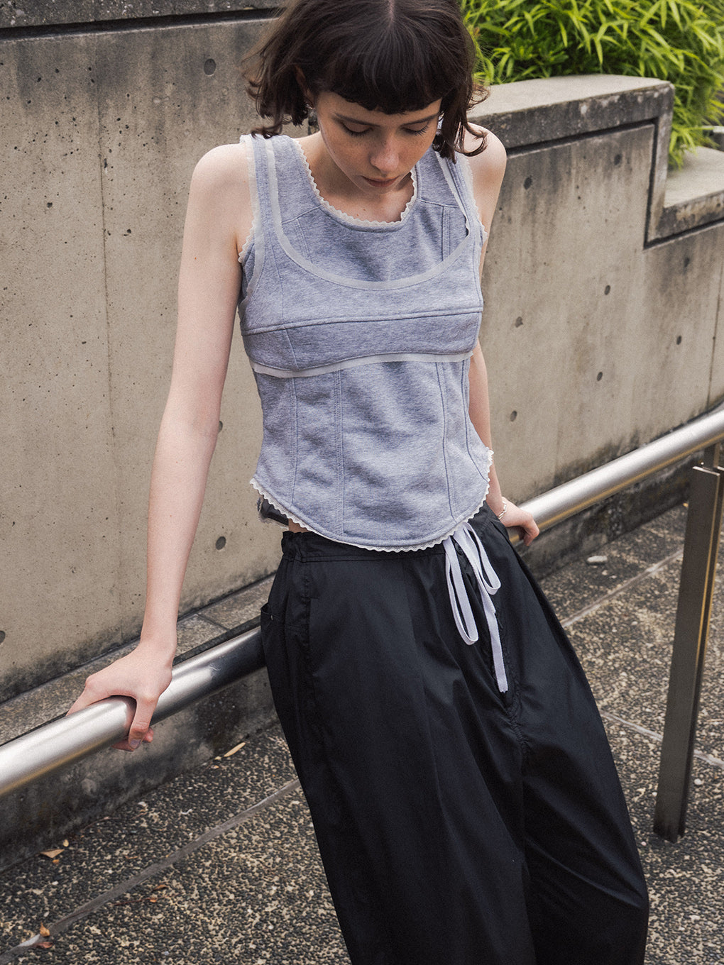 FRENCH TERRY BUSTIER TANK