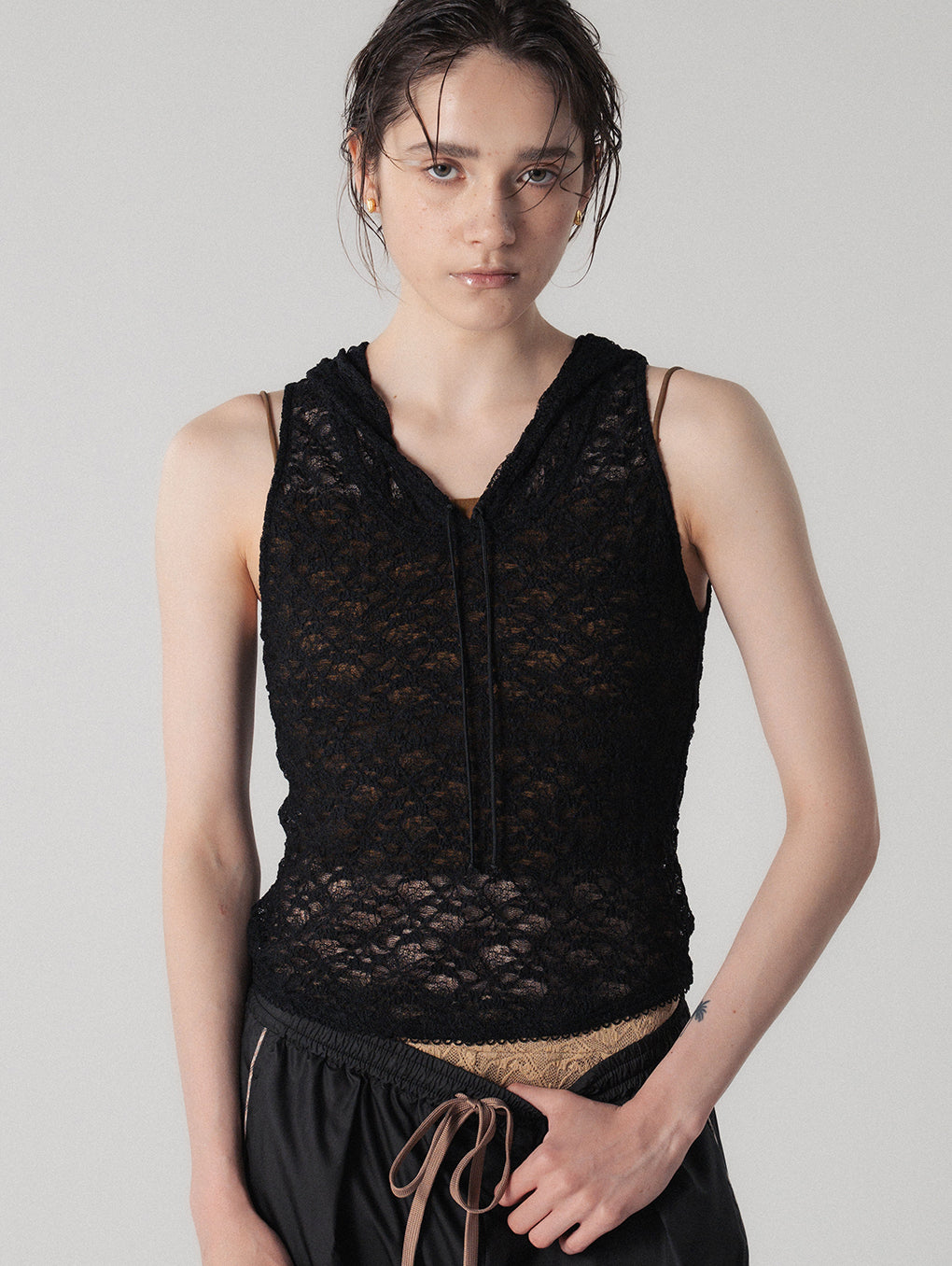 LACE HOODIE NS TOP