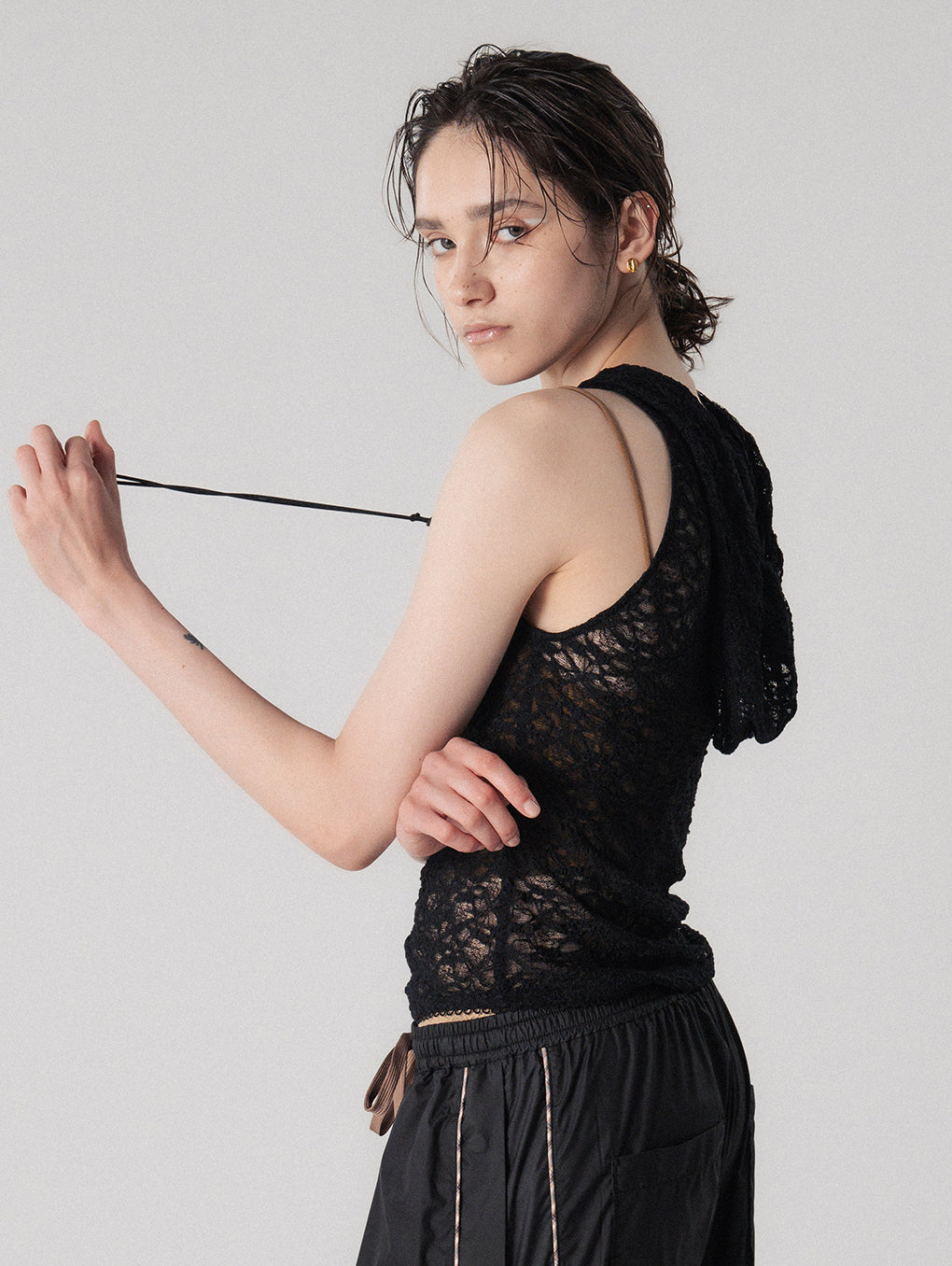 LACE HOODIE NS TOP