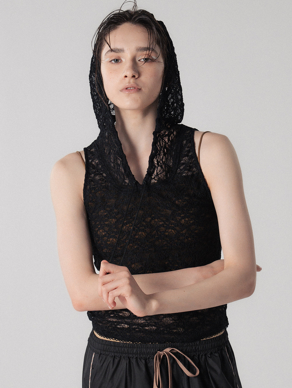 LACE HOODIE NS TOP