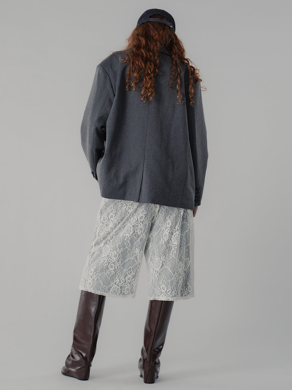 FRENCH TERRY×LACE HALF PANTS