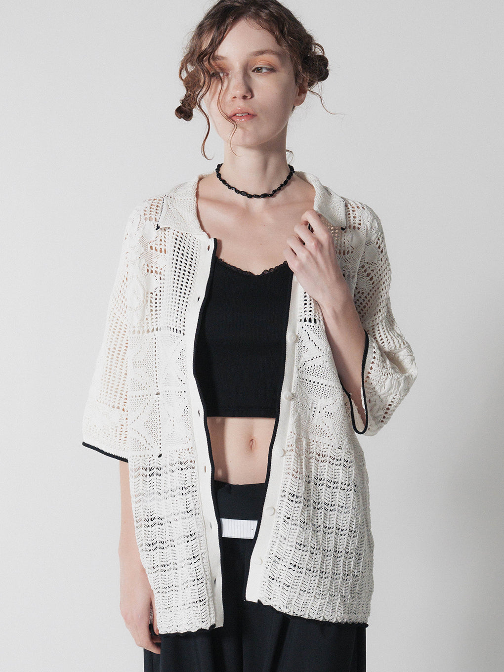 MIX PATTERN KNIT SHIRT