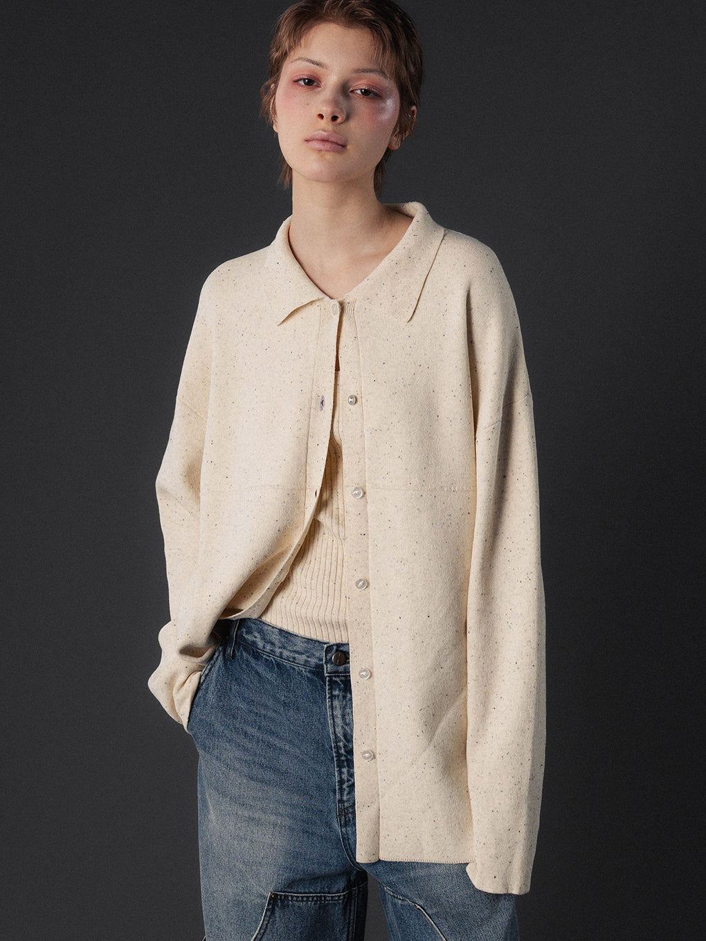 NEP KNIT OVER SHIRT