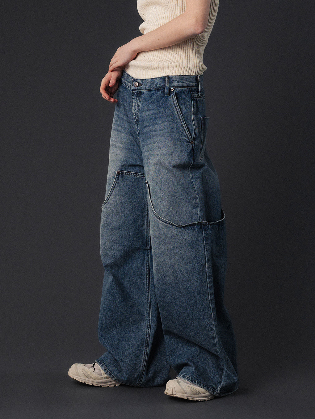 DOUBLE KNEE EXL DENIM