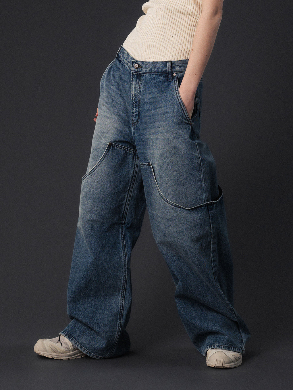 DOUBLE KNEE EXL DENIM