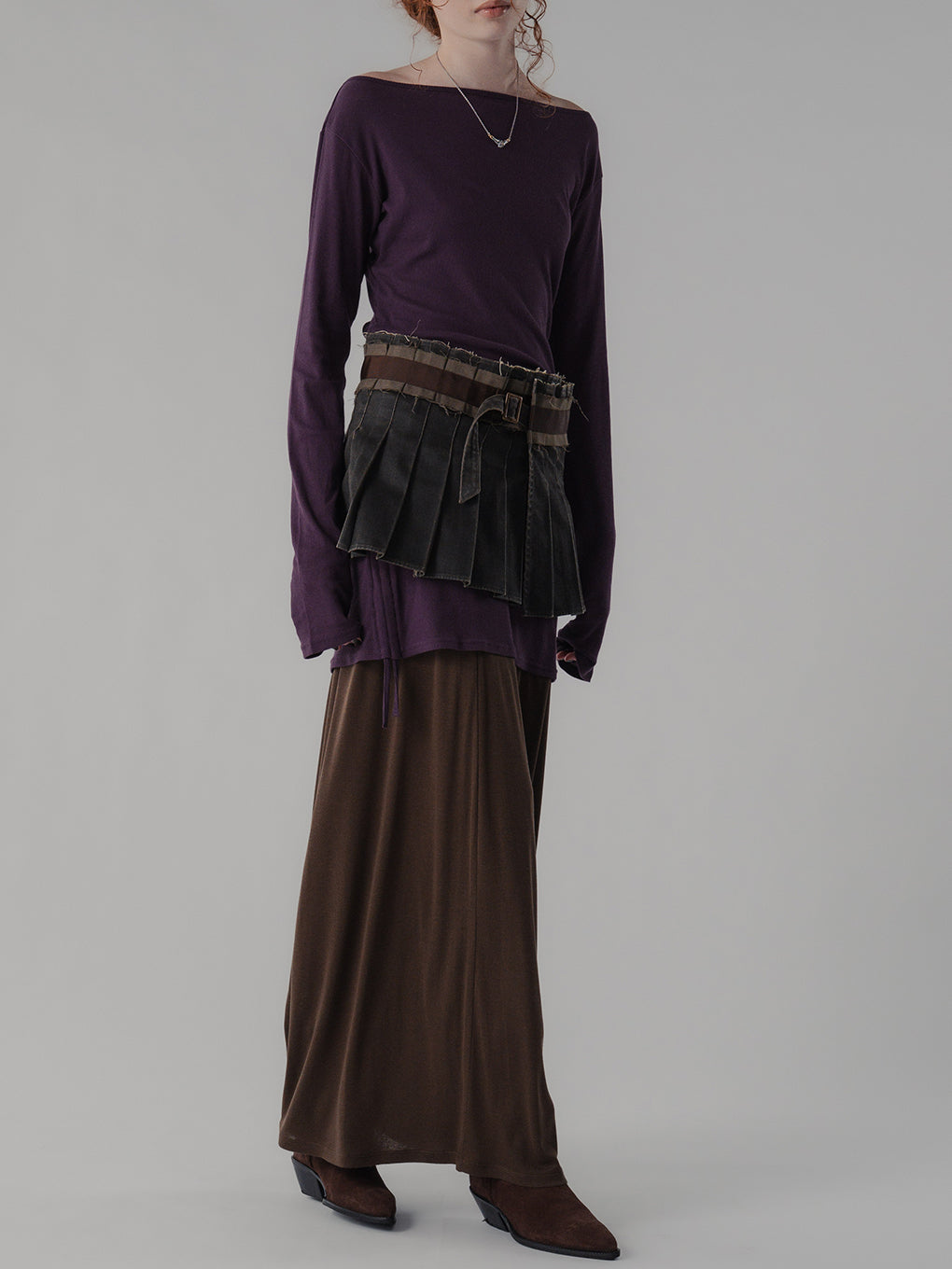 VINTAGE LIKE PLEATS WRAP SKIRT