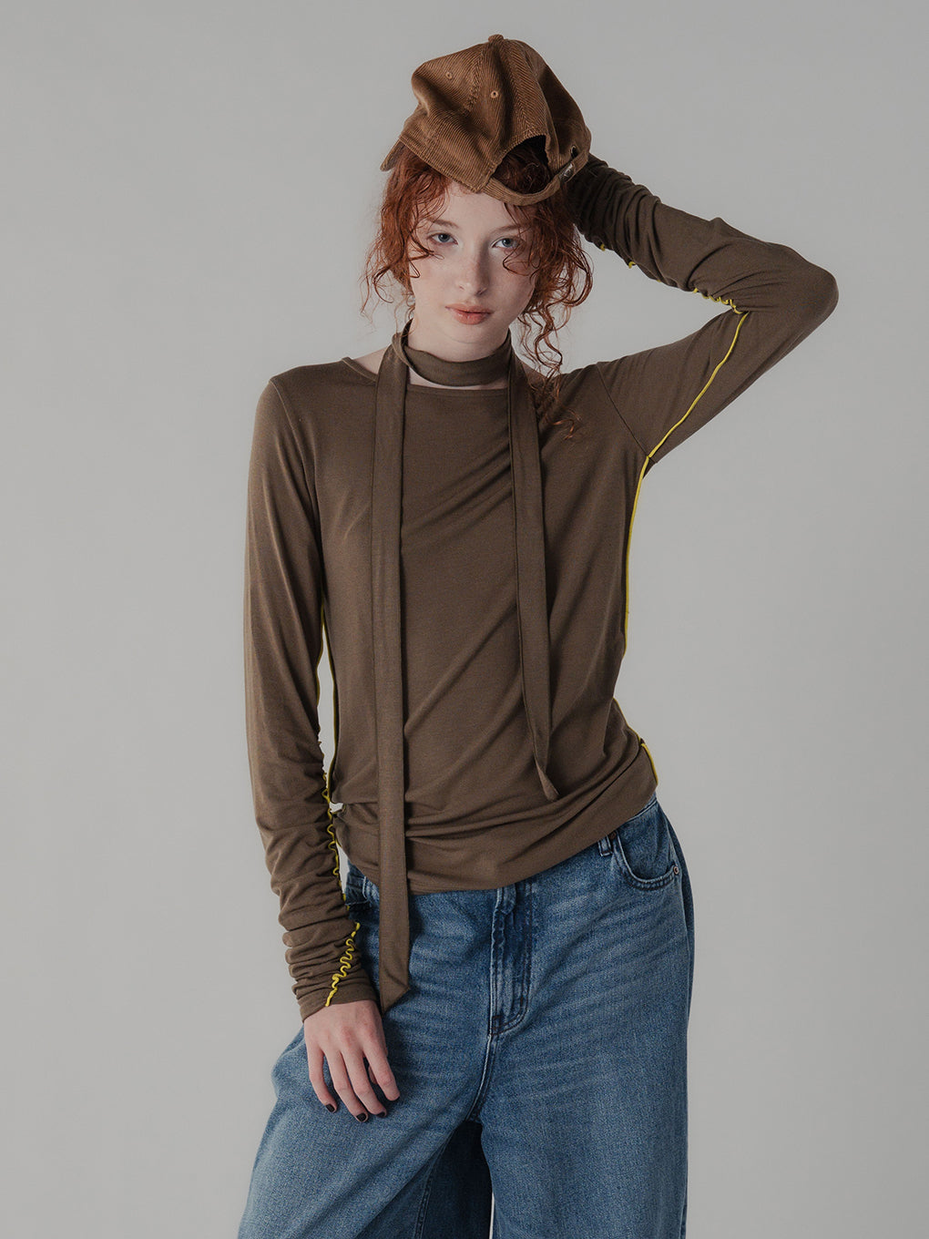 TIE WITH PIPING LS TOP