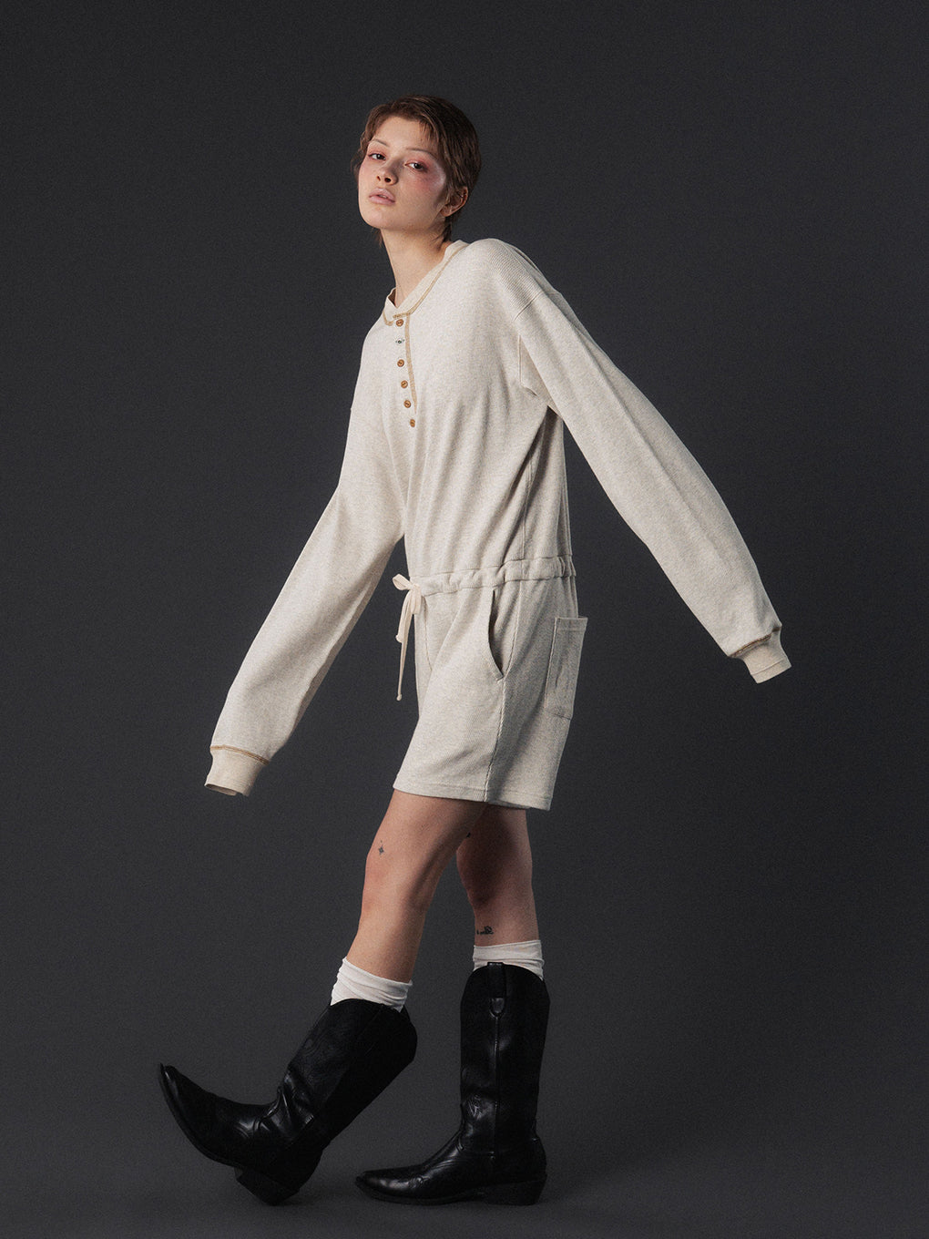 ELCHELE(エルチェレ) FAITH HENLEY NECK ROMPERS FAITH HENLEY NECK ROMPERS