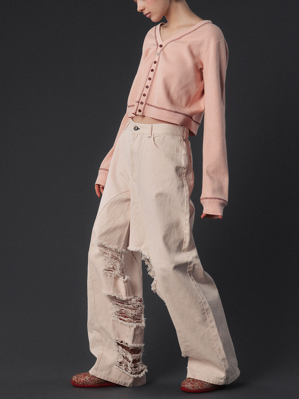 INSIDE RIPPED HOLE COLOR DENIM