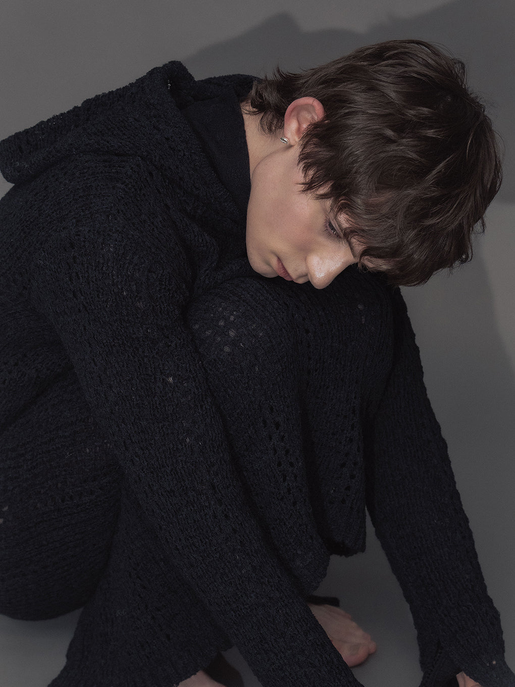 KNIT CROCHET HOODIE OP
