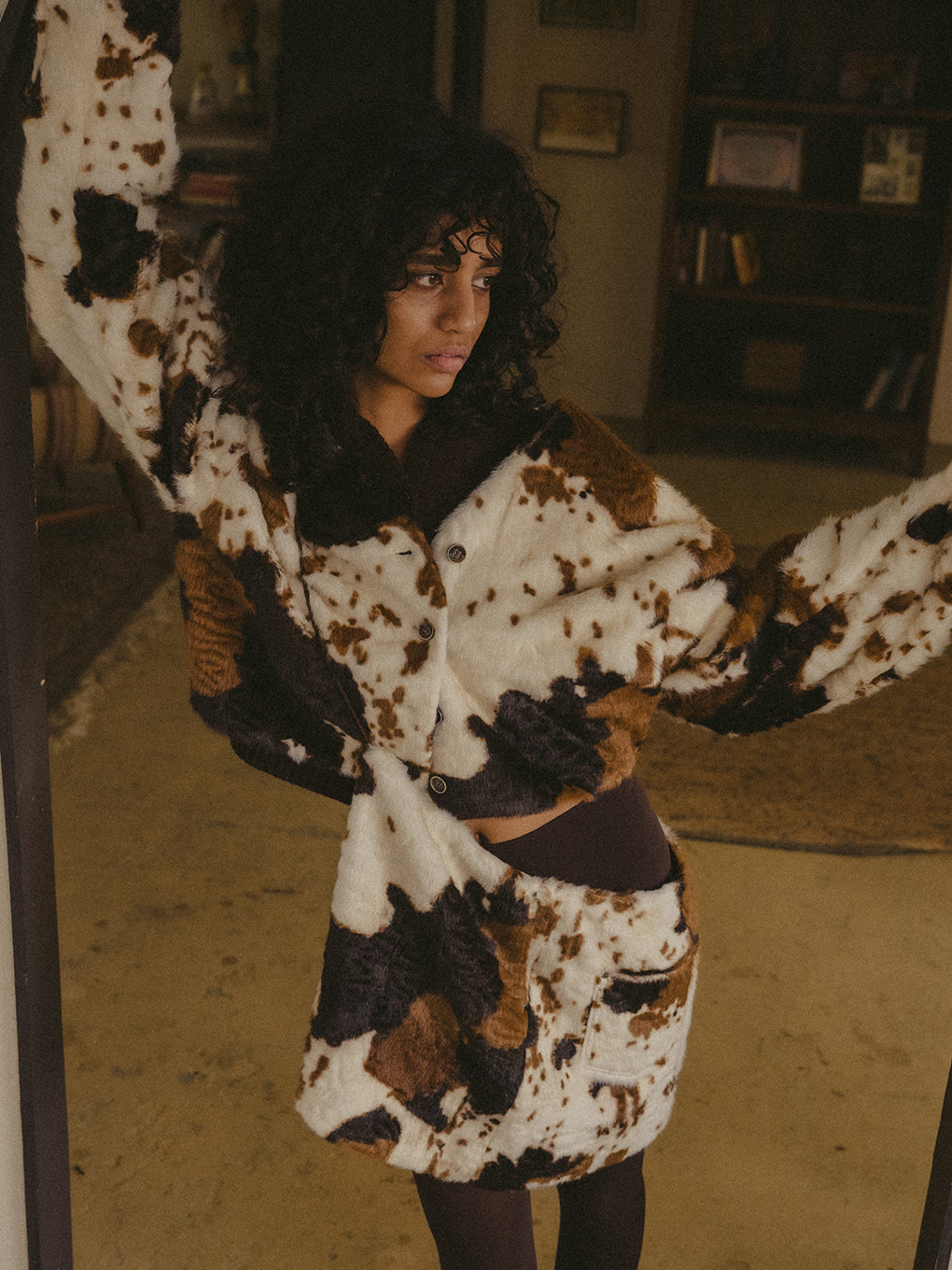 ANIMAL FUR WRAP SKIRT