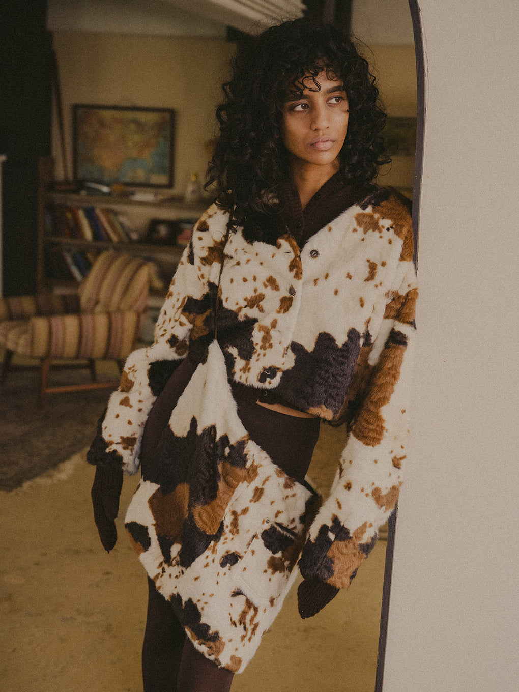 ANIMAL FUR WRAP SKIRT