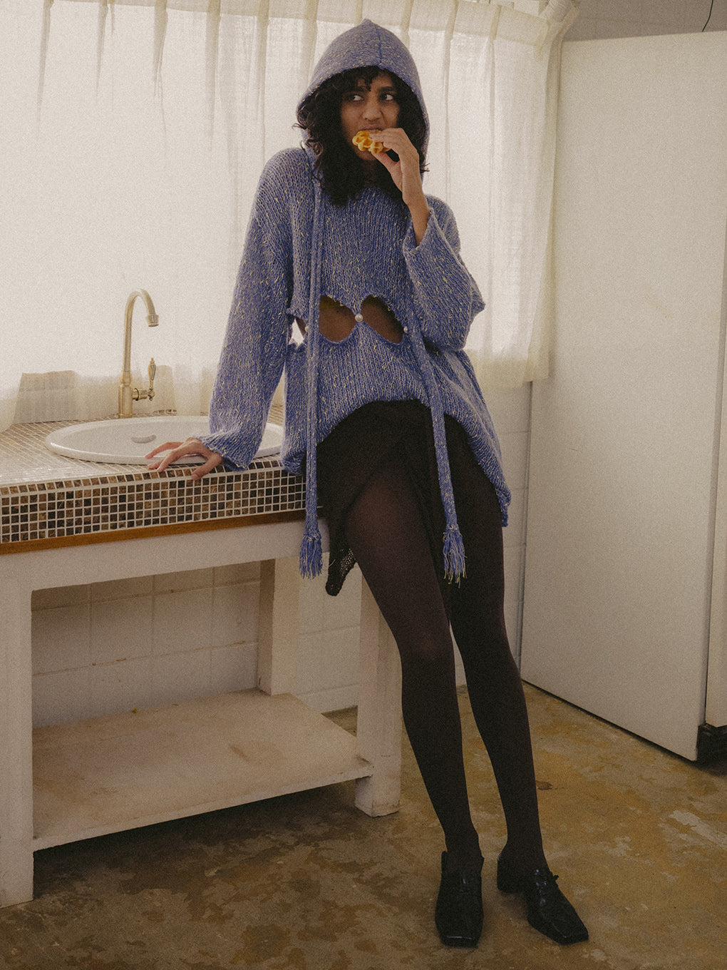 NEP YARN SEPARATE KNIT TOP