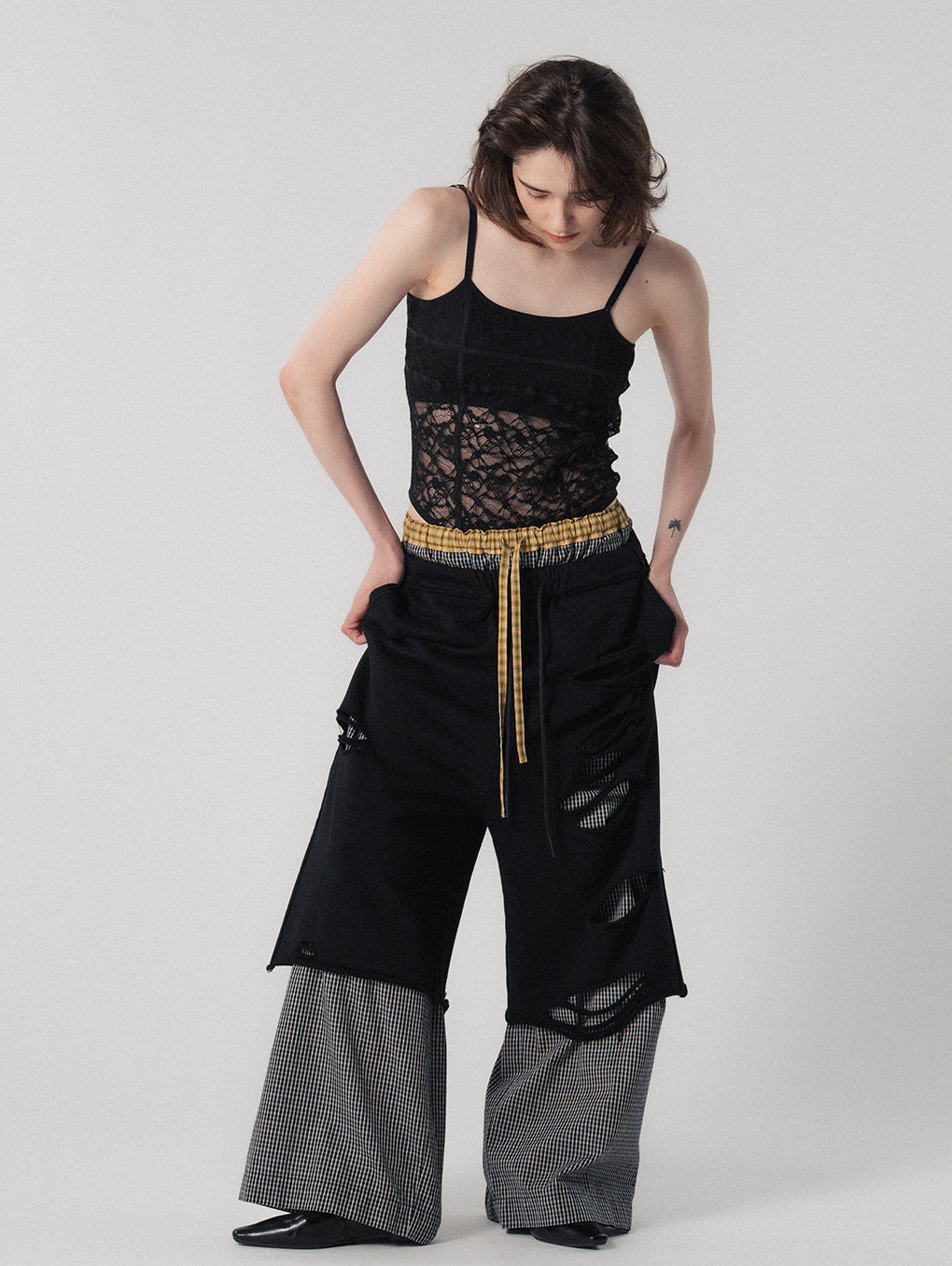 DADDY CHECK WIDE PANTS