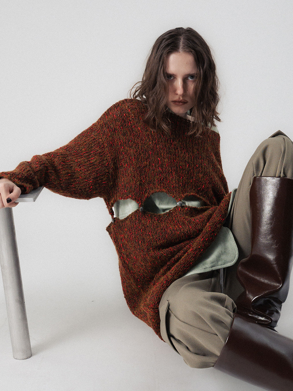 NEP YARN SEPARATE KNIT TOP