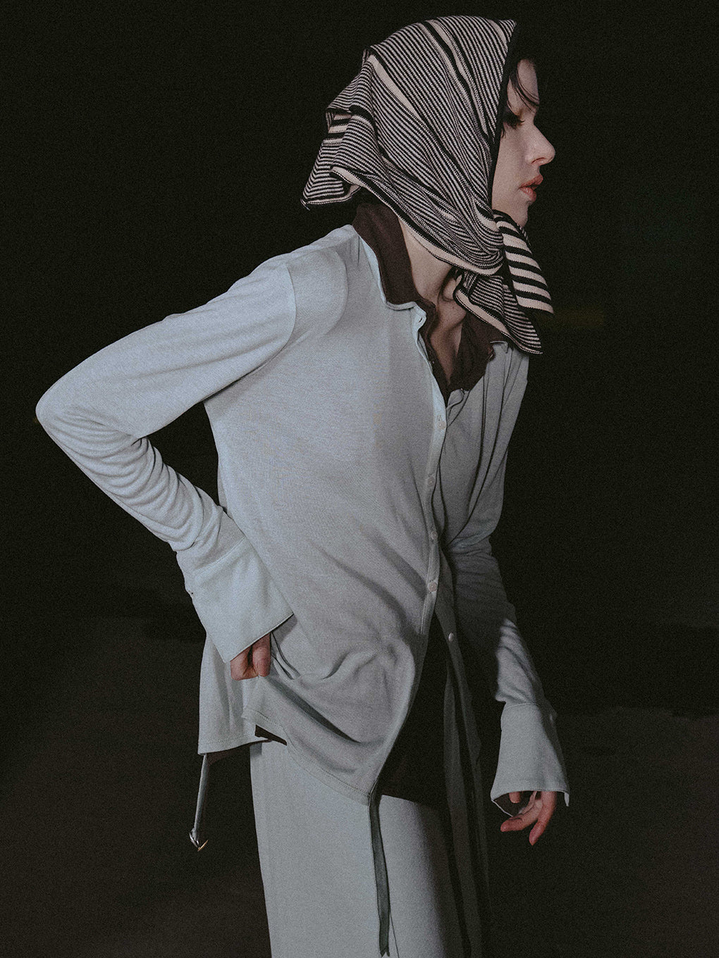 BORDER KNIT SCARF ZUKIN