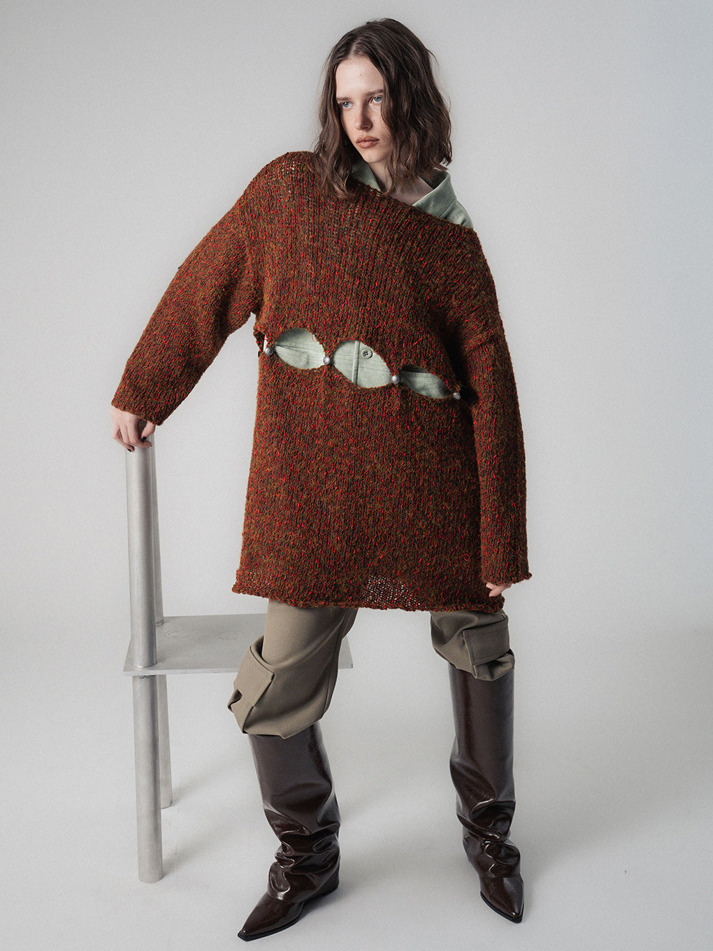 NEP YARN SEPARATE KNIT TOP