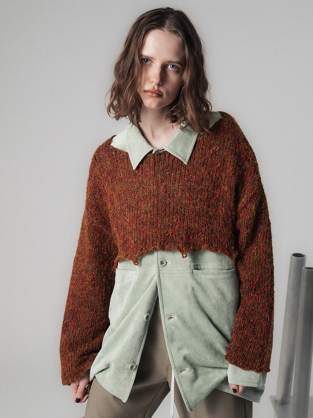 NEP YARN SEPARATE KNIT TOP