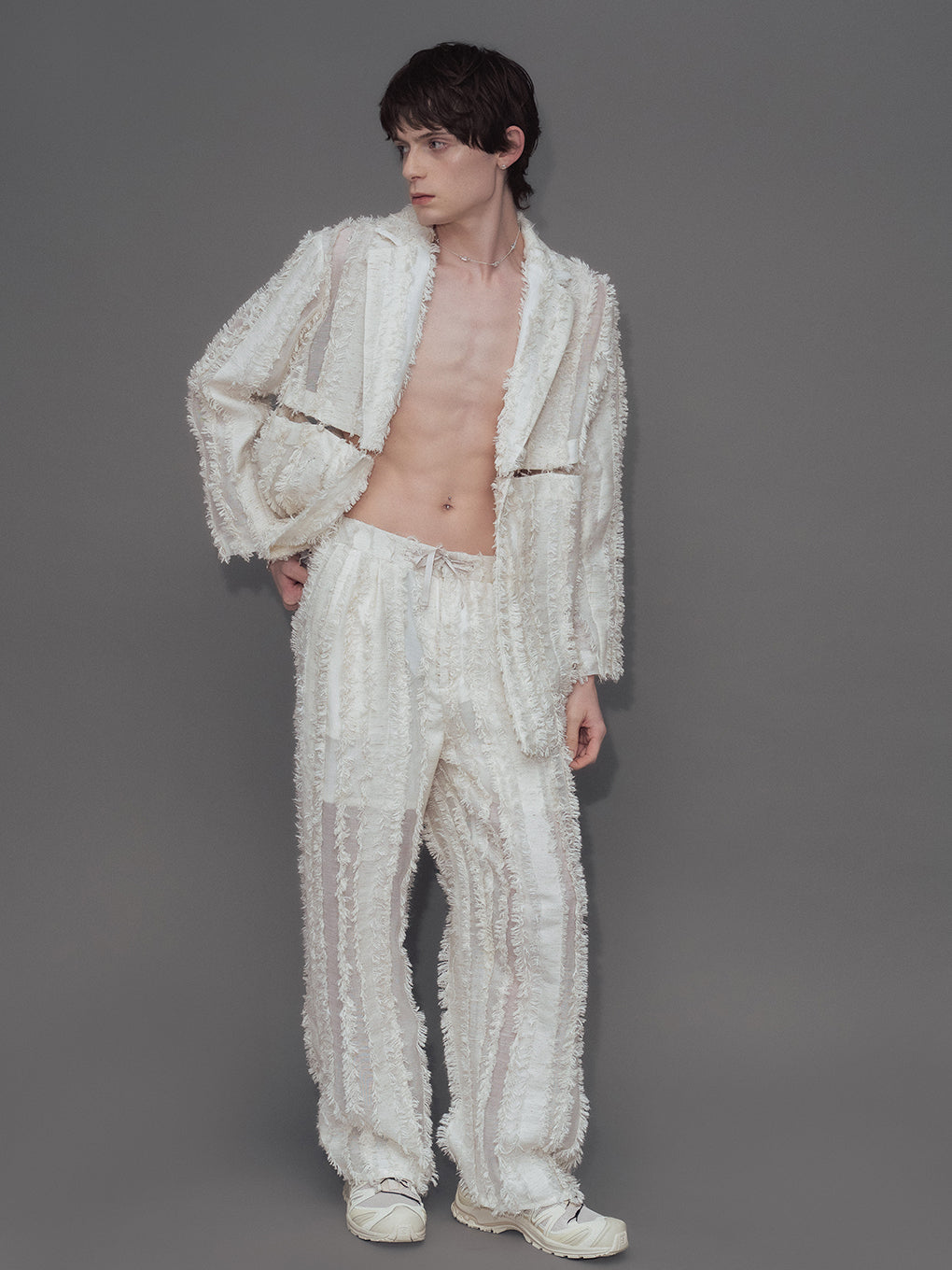 STRIPE JQ STRAIGHT PANTS