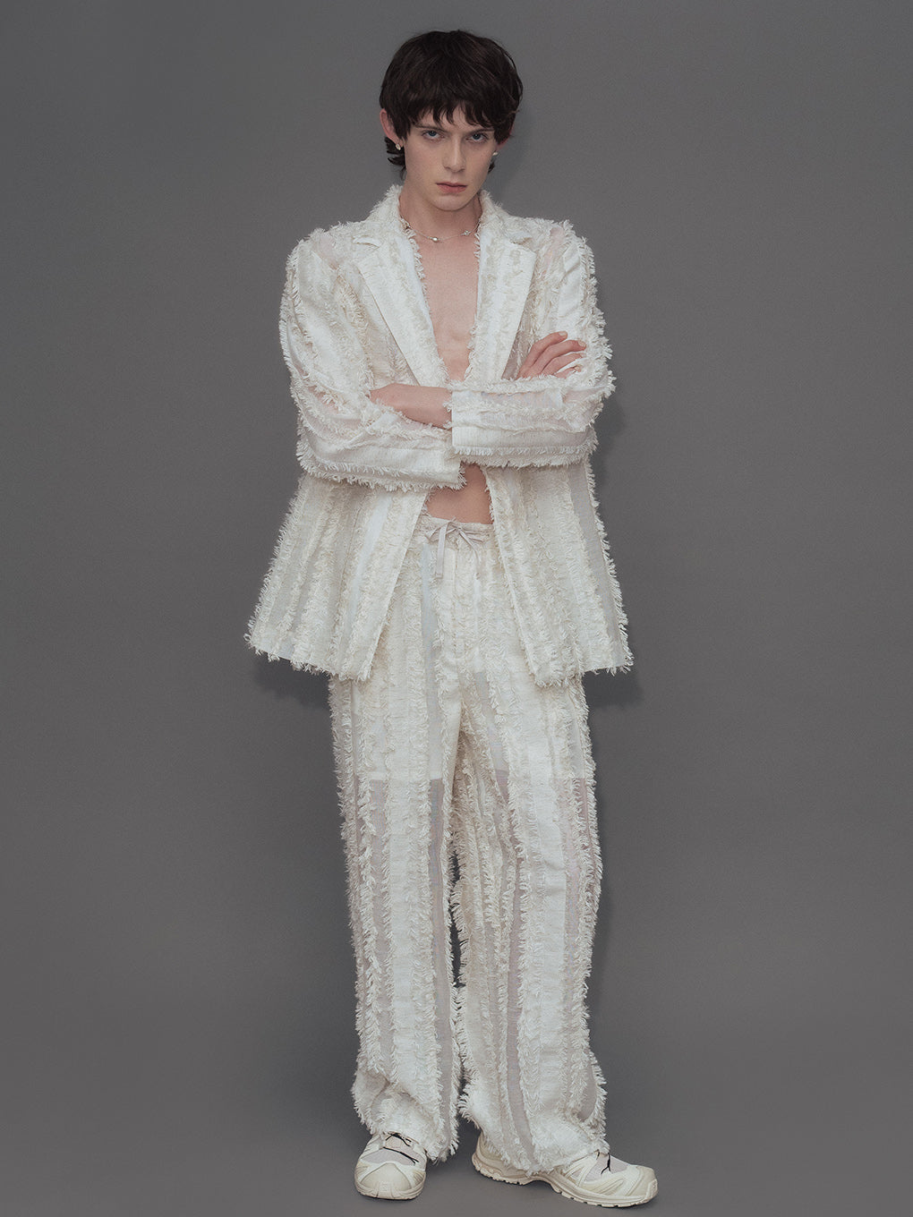 STRIPE JQ STRAIGHT PANTS