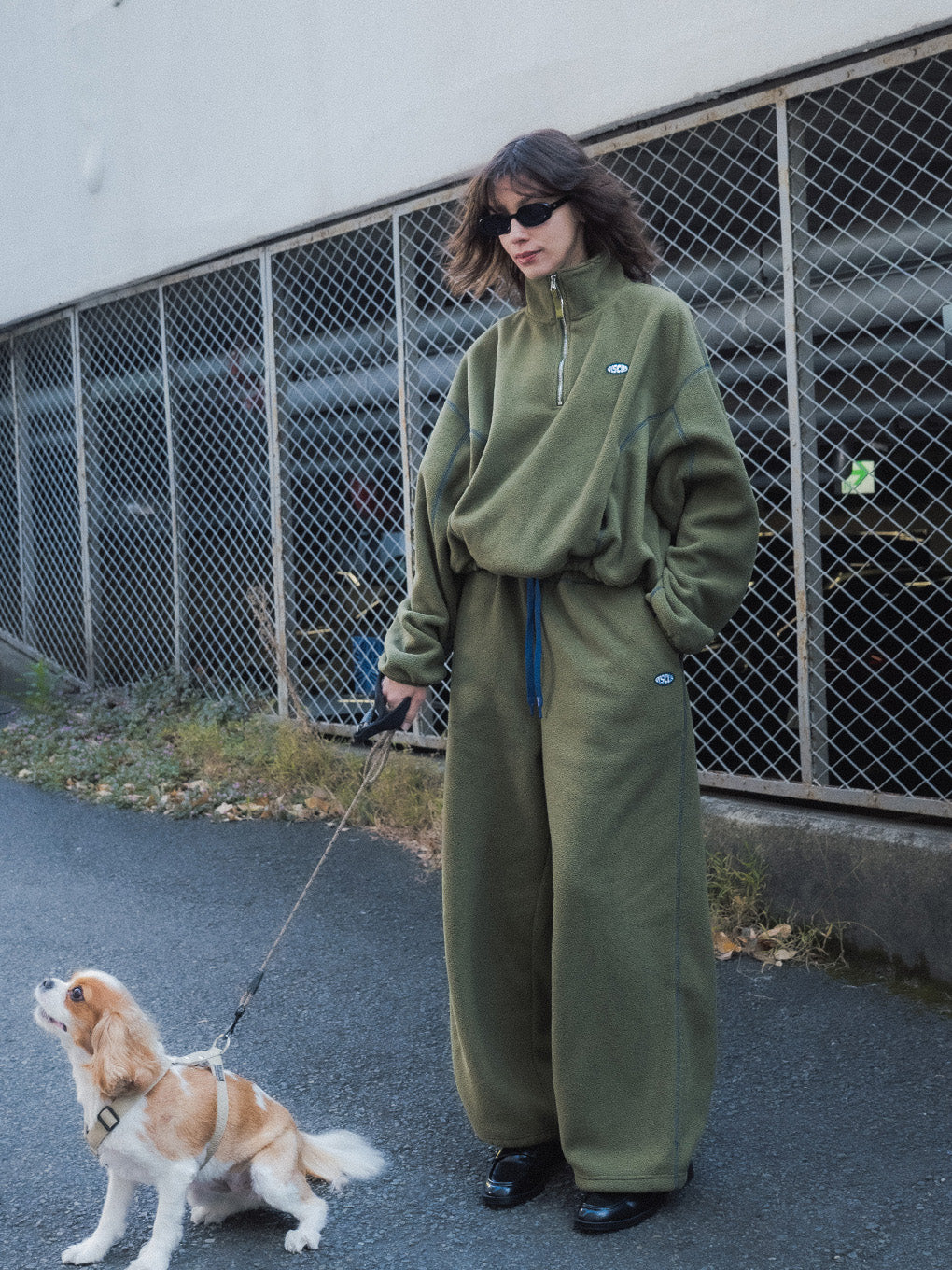 DISCUS FLEECE WIDE PANTS